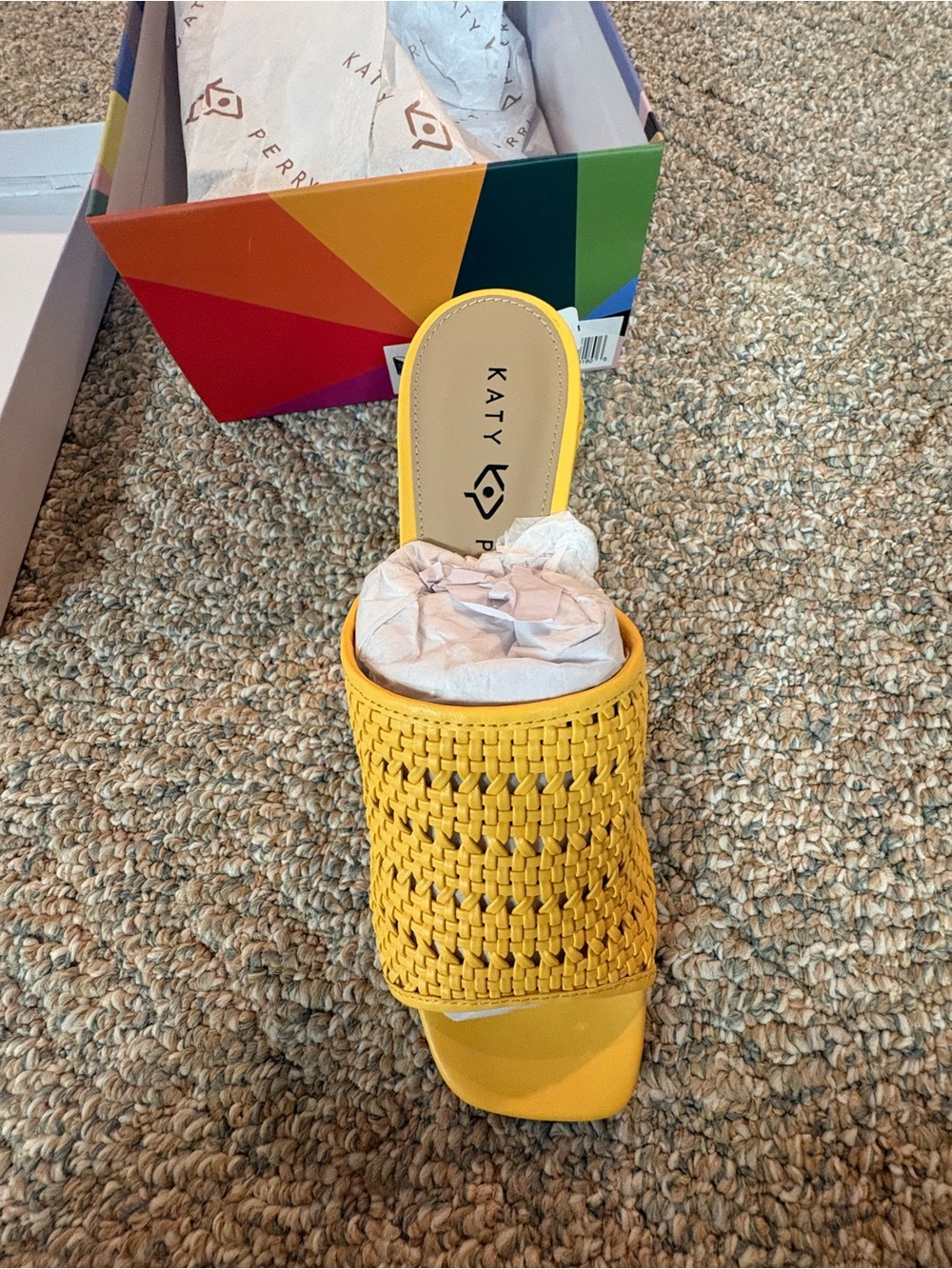 Katy Perry Collections Yellow Woven Slide Mule